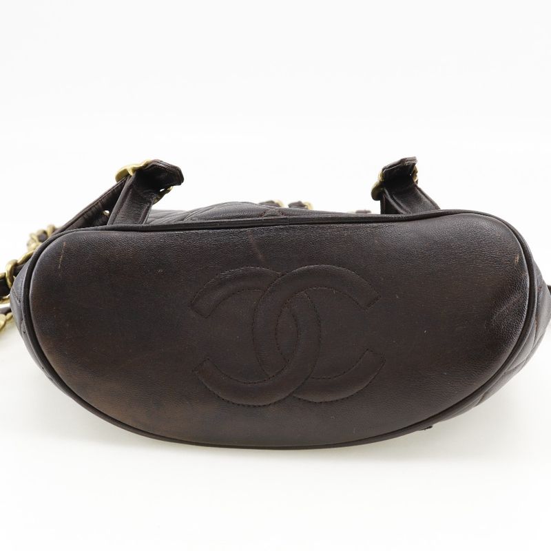 Chanel Quilted Vintage Lambskin Brown Backpack Daypack — view 8