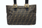 Fendi Tote Bag Zucca Pattern Canvas Brown Gold — view 2