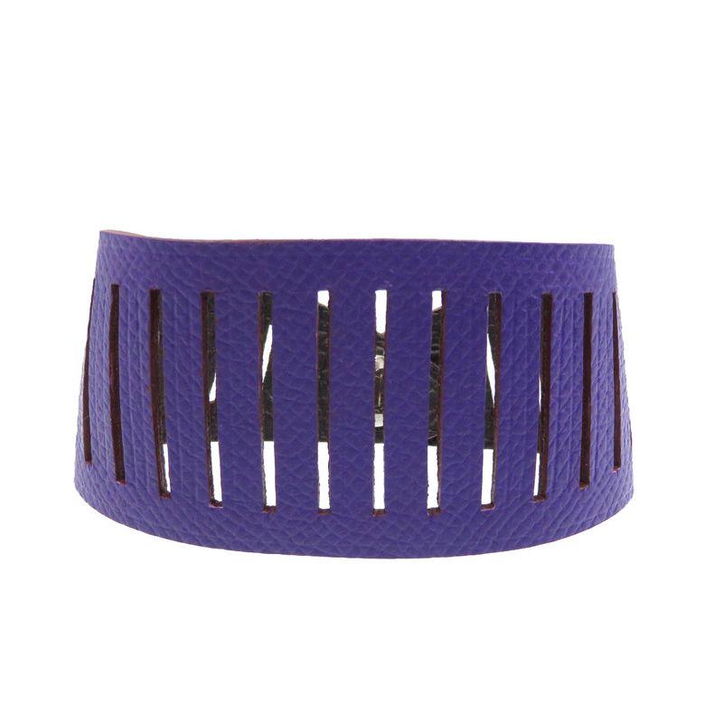Hermes Petite Ash Bracelet Reversible Vaux Epson Togo Silver Hardware Anemone — view 3