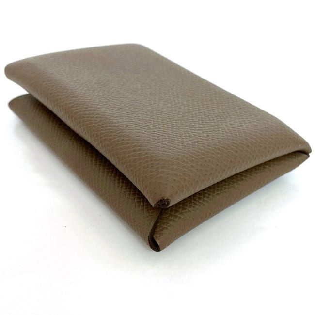 Hermes Card Case Calvi Beige Etoupe — view 5