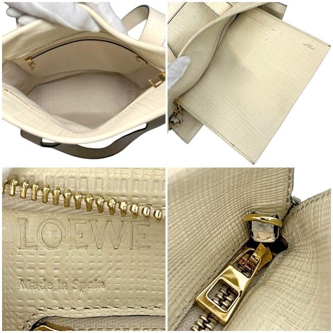 Loewe 2-Way Bag Shopper Ivory White Linen — view 4