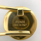 Fendi Pin Brooch Gold Beige Brown — view 8