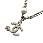 Chanel Bracelet C21 B Coco Mark Accessories Jewelry Faux Pearl Rhinestone Silver — view 6