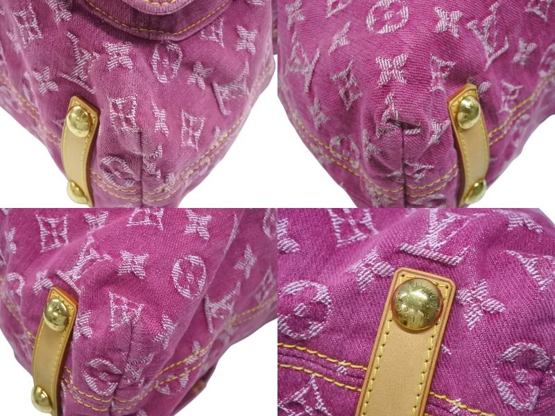 Louis Vuitton Baggy GM Shoulder Bag 2-Way Monogram Denim Pink Gold — view 7