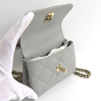 Chanel Quilted Top Handle Flap Bag Caviar Leather Coco 11 cm — view 7