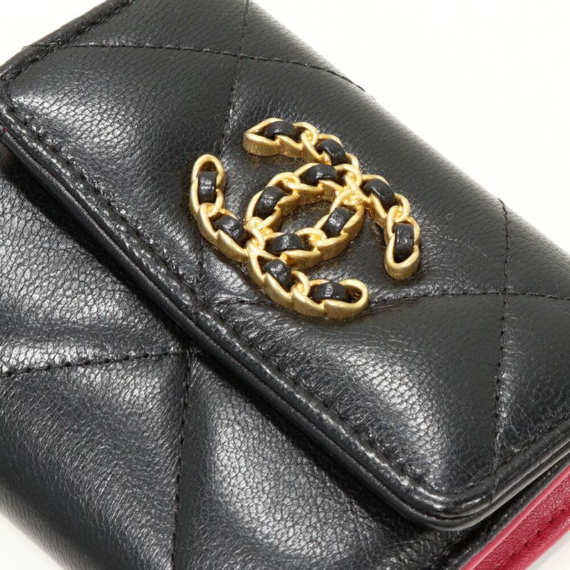 Chanel Trifold Wallet With Coin Purse 19 Small Flap Lambskin — view 6