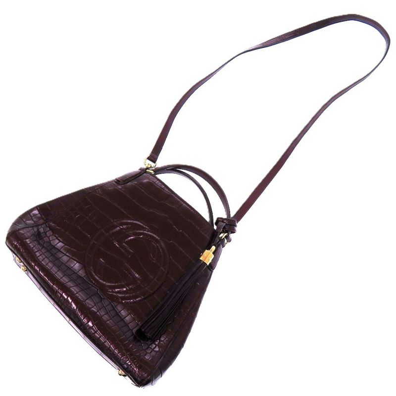 Gucci Soho 2-Way Leather Purple 0696 Tote Bag — view 3