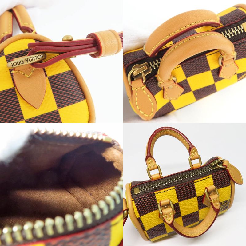 Louis Vuitton Pouch Damier Pop Mini Speedy Yellow Gdhardware — view 8