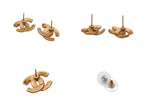 Chanel Earrings CC Logo Matte Gold Ivory — view 6