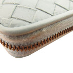 Bottega Veneta Intrecciato Leather Light Blue Round Zipper Long Wallet 1370 — view 8