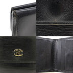 Chanel Coco Mark W Hook Calf Black Bifold Wallet — view 9