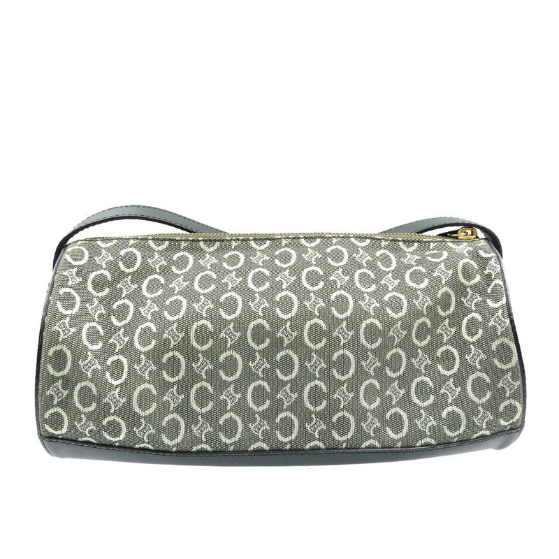 Celine C Macadam Pattern Canvas Leather Gold Hardware Olive Green Shoulder Bag — view 2