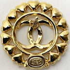 Chanel Round Heart Coco Mark Aba273 Gold Earrings Accessories — view 7