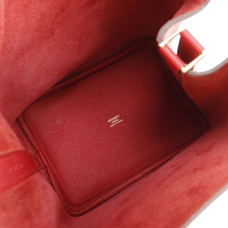 Hermes Picotin Lock 18 PM Taurillon Maurice Red Gold Hardware C Handbag — view 6