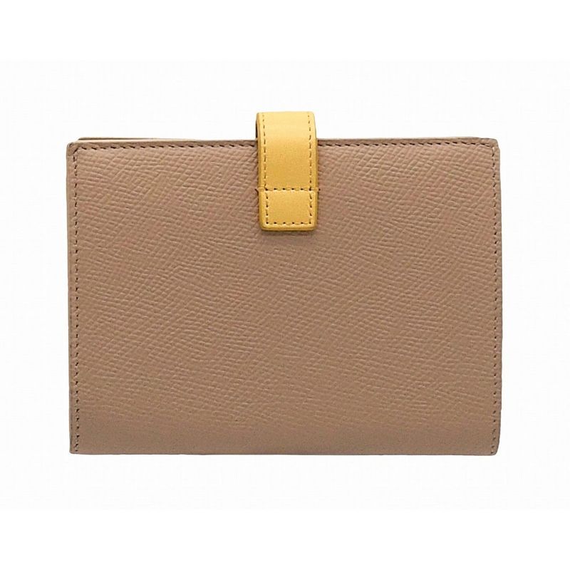 Celine Medium Strap Wallet Calfskin Nude Beige Citron Yellow Bicolor — view 2