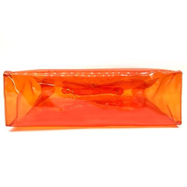 Hermes Vinyl Kelly Clear Handbag Orange — view 5