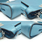 Fendi Nano P-cub Leather Mini Bag Pochette Pouch Blue Series 2-Way — view 6