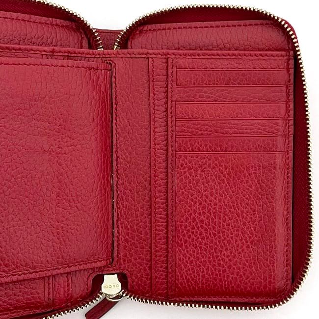 Gucci Round Zipper Wallet Red Interlocking — view 3