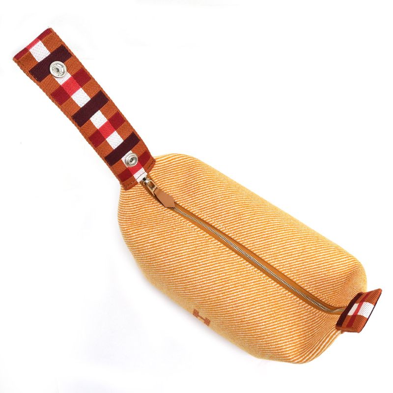 Hermes Brid A Black PM Au-carre Handbag Pouch Faube Orange — view 8