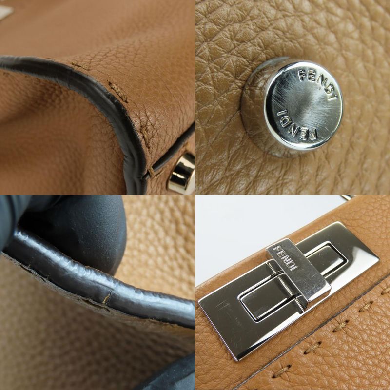 Fendi Handbag Peekaboo 8 Bn290 Selleria Leather Brown Silver Hardware 2-Way — view 3