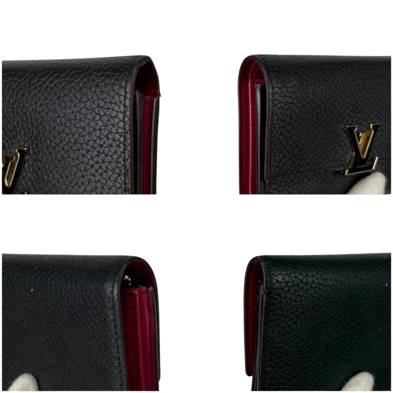 Louis Vuitton Trifold Wallet Portefeuille Capucines Black Taurillon — view 6
