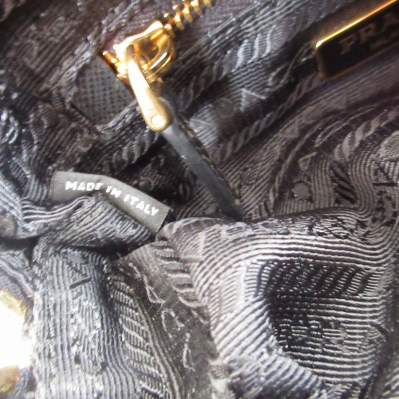 Prada Triangle Plate Denim Black Pouch 0484 — view 5