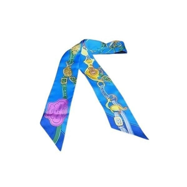 Hermes Ribbon Scarf Twilly Multicolor Silk Brides de Gala Ceremonial Bridle