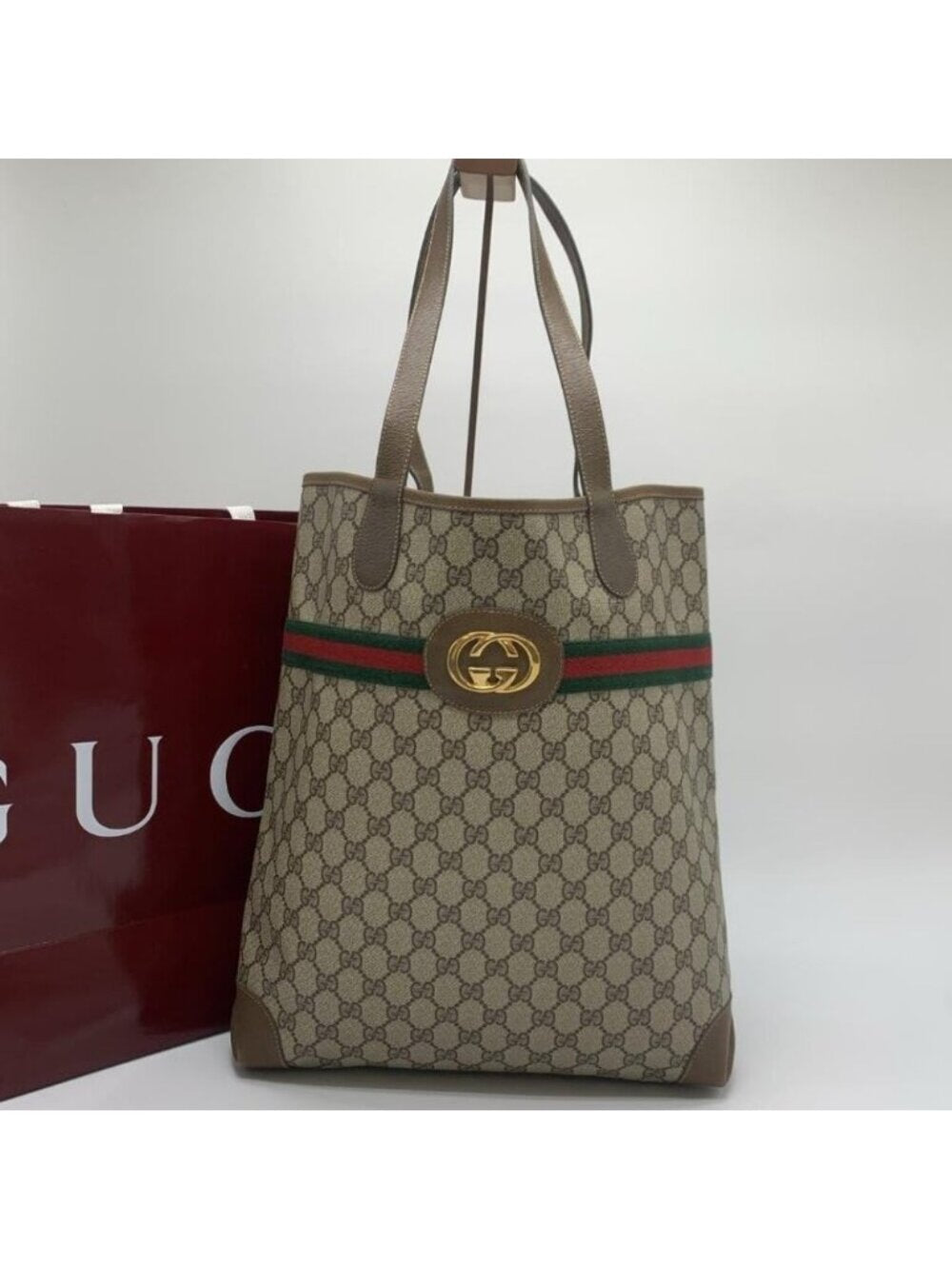 Gucci GG Marmont Sherry Large Tote Canvas Ophidia Shoulder Bag Handbag