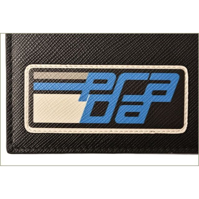 Prada Wallet Fold 2 Mo004 Saffiano Patch Patchwork Black — view 4