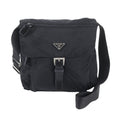 Prada Tessuto Nylon Triangle Logo Leather Shoulder Bag Crossbody Messenger