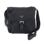 Prada Tessuto Nylon Triangle Logo Leather Shoulder Bag Crossbody Messenger