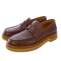 Hermes Dublin Loafers Cles Peep Sole Leather 41 Brown KH
