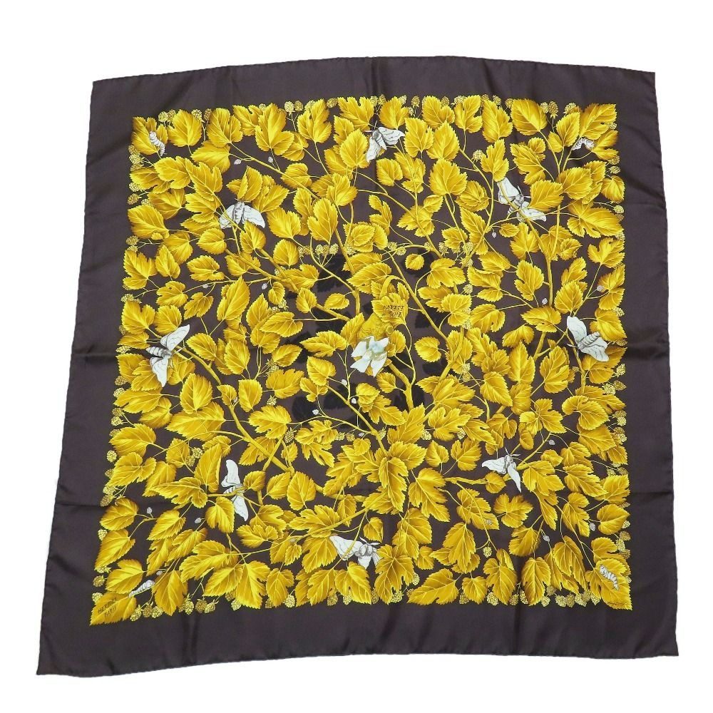 Hermes L'arbre de Soie Silk Tree Mulberry and Silkworm 100% Carre 90 Scarf