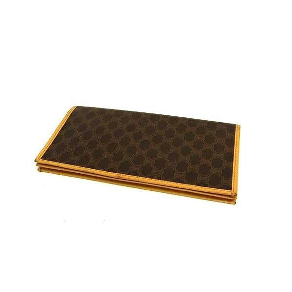 Celine Bifold Wallet Macadam Long Brown Leather Vintage — view 3
