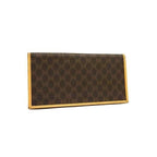 Celine Bifold Wallet Macadam Long Brown Leather Vintage
