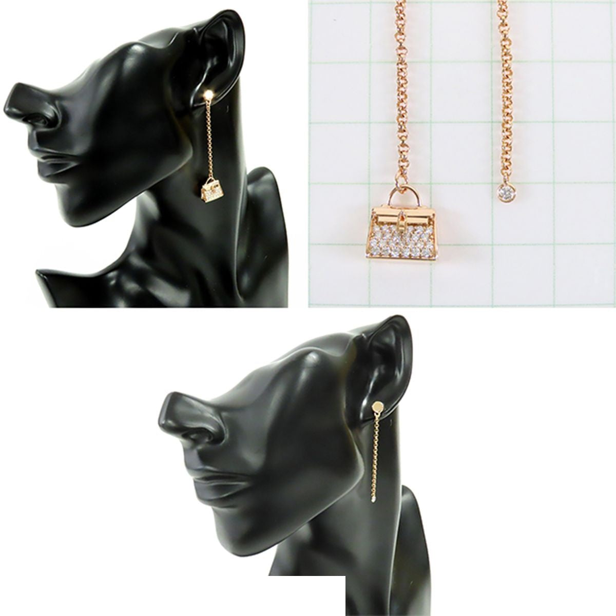 Hermes Earrings Amulette Kelly Pink Gold 18K Diamond — view 8