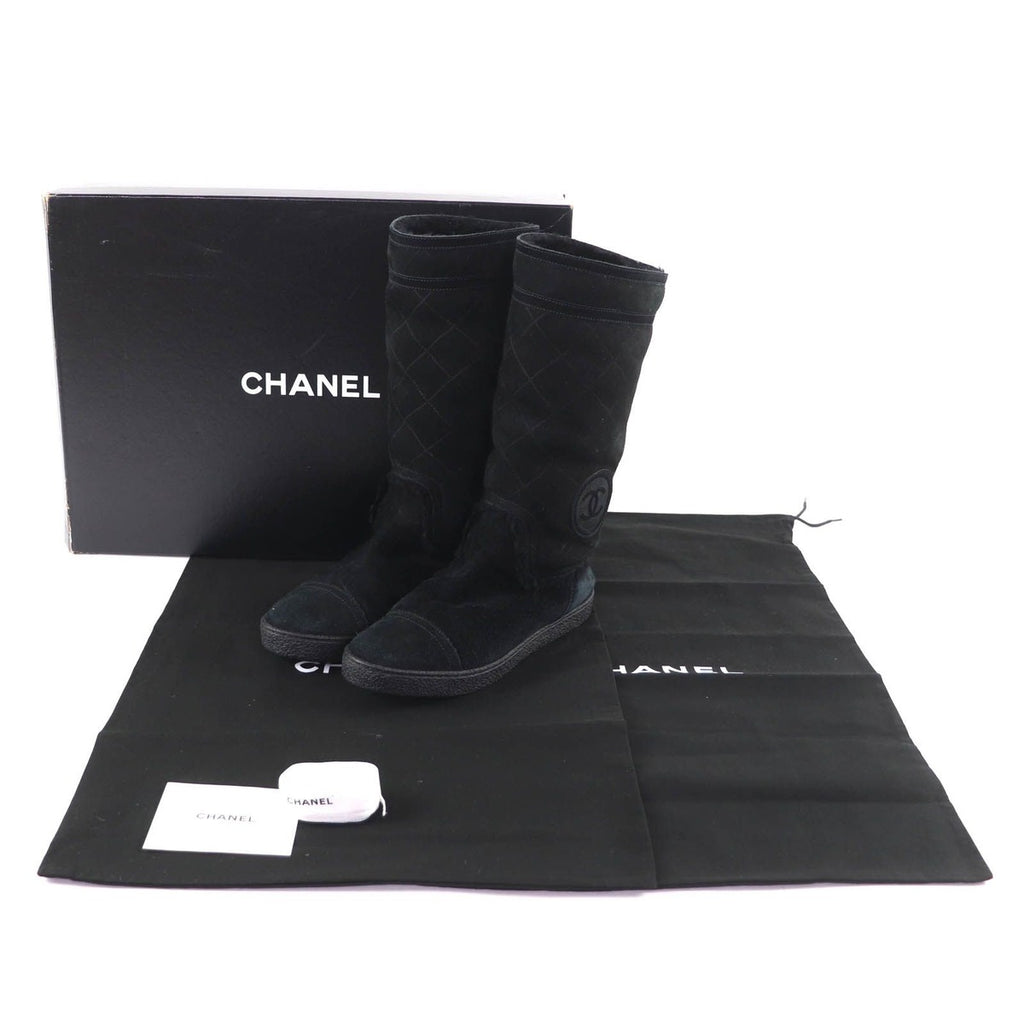 Chanel Coco Premiere Quilted Short Boots Black 38 — view 2
