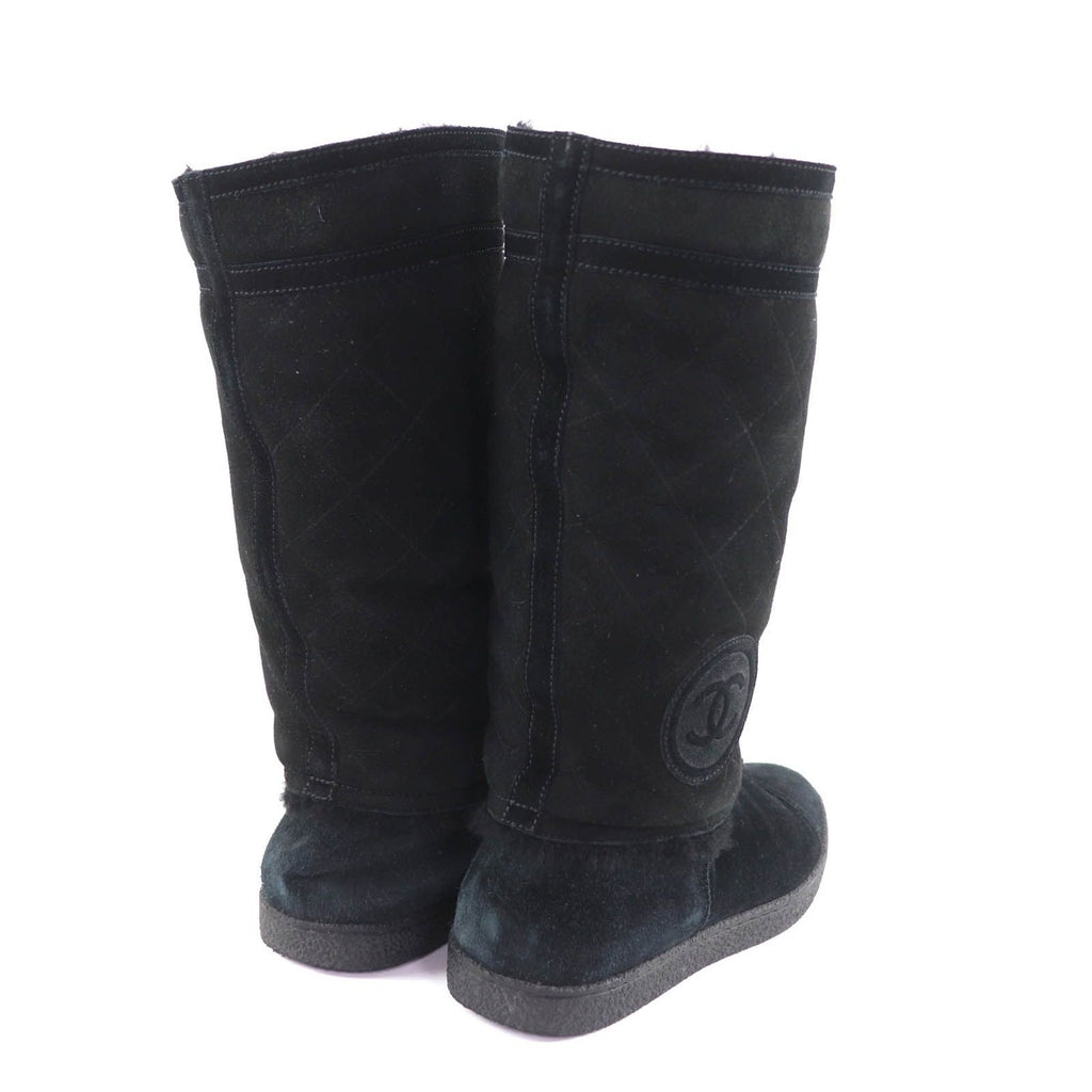 Chanel Coco Premiere Quilted Short Boots Black 38 — view 3