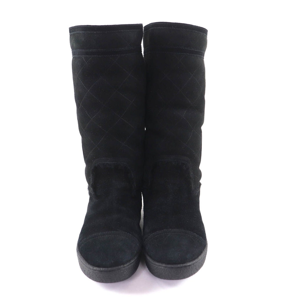 Chanel Coco Premiere Quilted Short Boots Black 38 — view 4