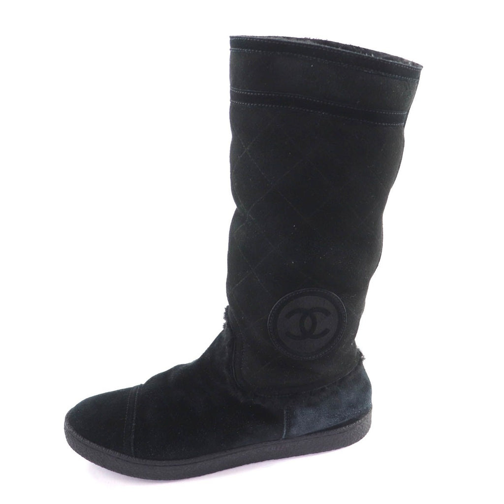Chanel Coco Premiere Quilted Short Boots Black 38 — view 5