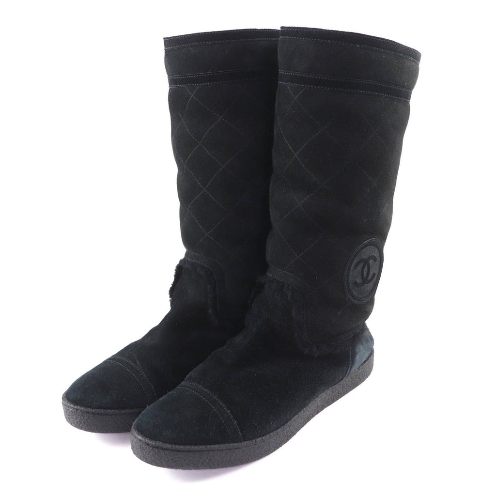 Chanel Coco Premiere Quilted Short Boots Black 38