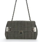 Chanel Shoulder Bag Chocobar Denim Navy Silver Hardware 7 th