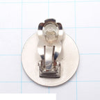 Chanel Earrings Silver Metal Round CC Logo Costume 00c — view 4