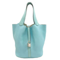 Hermes Picotin Lock Touch MM Silver Handbag Taurillon Clemence