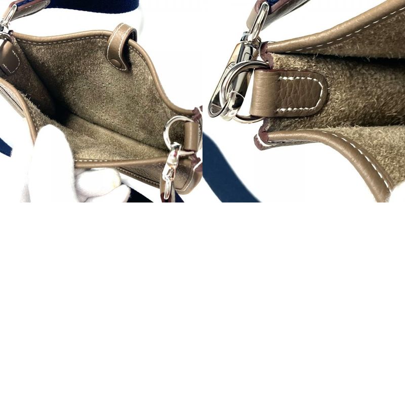 Hermes Shoulder Bag Evelyne TPM Amazon Long Taurillon Clemence Etoupes Grayish — view 9