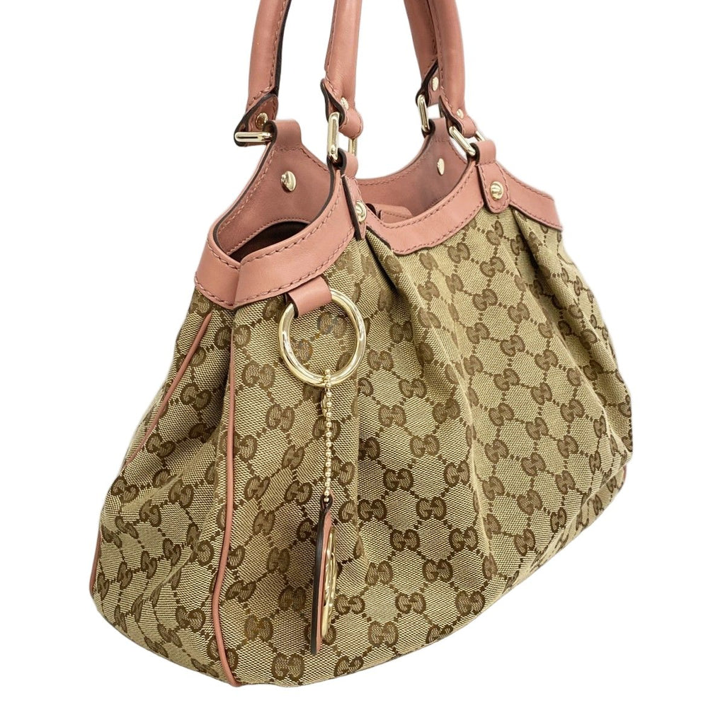 Gucci Tote GG Marmont Supreme Ski Canvas Beige Brown Pink Champagne Gold — view 2