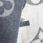 Louis Vuitton Echarpe Monogram Capital Cashmere Wool Scarf with Fringe Gray Off — view 6