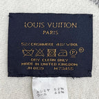 Louis Vuitton Echarpe Monogram Capital Cashmere Wool Scarf with Fringe Gray Off — view 8