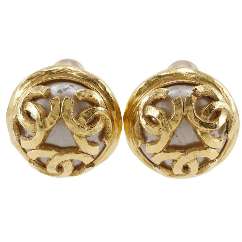 Chanel Triple Coco Mark Vintage Gold Plated and Faux Pearl 94 a 29.4 — view 2