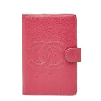Chanel Coco Mark Notebook Cover 5 Hole Pink Caviar Leather